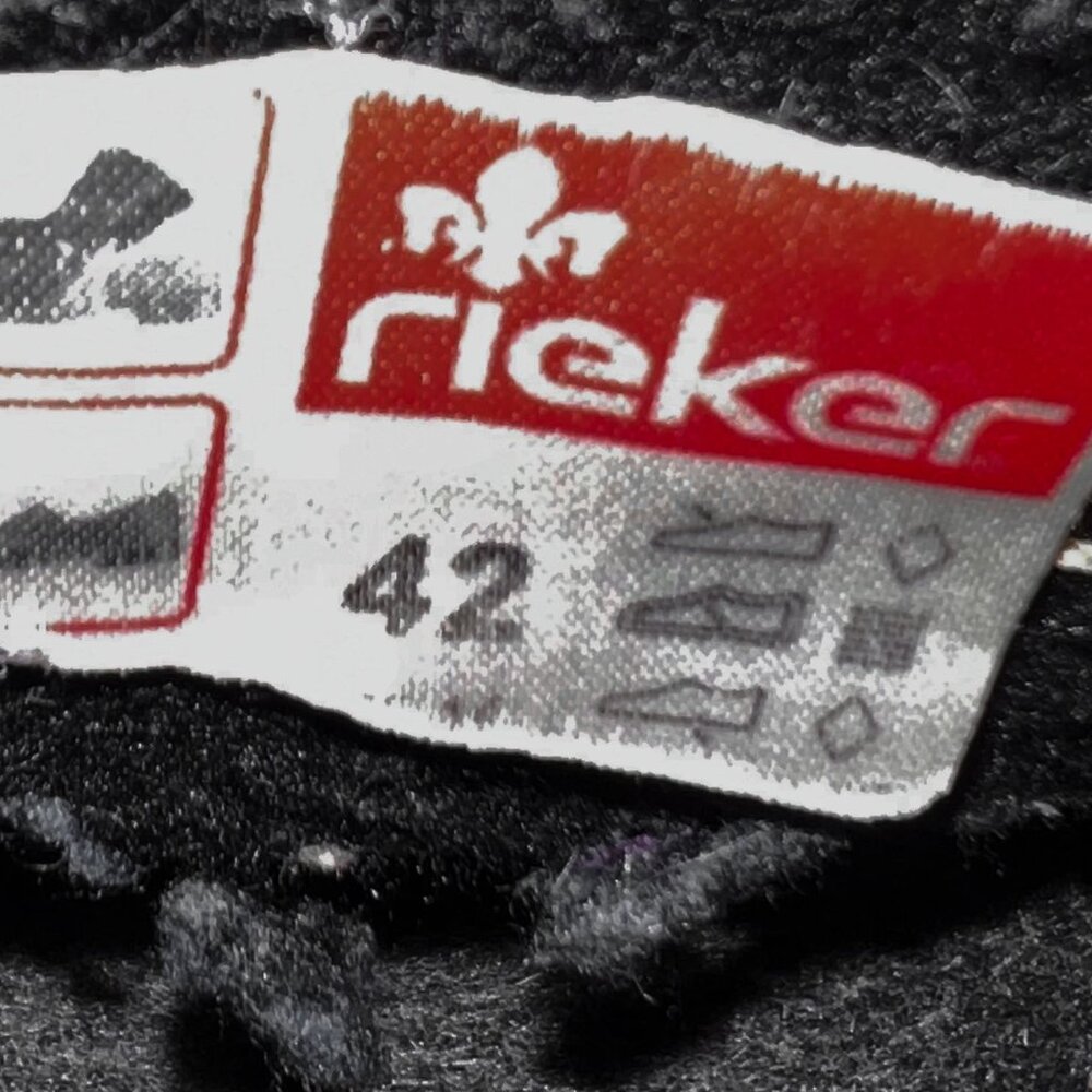 Rieker Fee 93 Ankle Boots Black Combi Fleece Lined Comfort Booties SZ 10 - Picture 11 of 11
